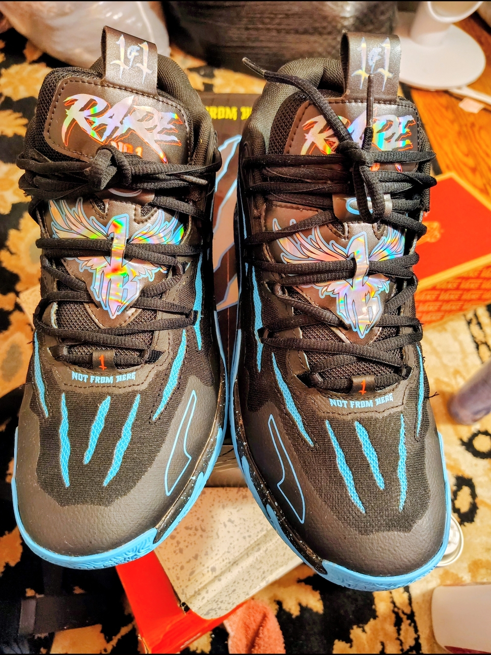 Puma LaMelo Ball MB.03 'Blue Hive' basketball sneakers in black and Blue